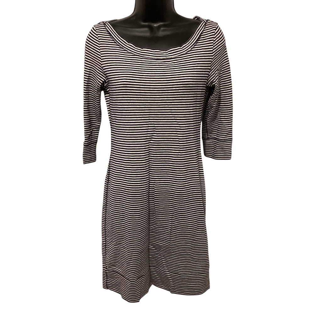 Banana Republic Striped Boatneck 3/4 Sleeve‎ Dress Navy White XS